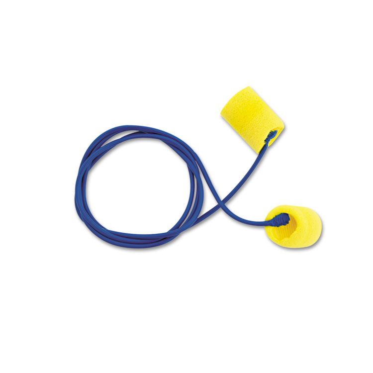 3M EAR Classic Corded PVC Foam Earplugs Yellow 200 Pairs