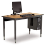 Smith Carrel 1500 Series 48" W x 30" D Height Adjustable Laminate Computer Desk (Shown with Oak Top / Black Legs, CPU mount not included)