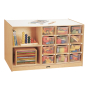 Jonti-Craft Mobile Cubbie Classroom Island Storage with Clear Trays (Front Shown)