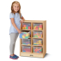 Jonti-Craft 8 Cubbie-Tray Mobile Classroom Storage Unit with Clear Trays