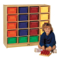 Jonti-Craft 20 Cubbie-Tray Mobile Classroom Storage Unit with Colored Trays