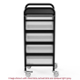 Luxor 4-Bin 15" x 18" Steel Utility Cart 200 lb Capacity, Black