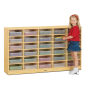 Jonti-Craft 30 Paper-Tray Mobile Classroom Storage with Clear Paper-Trays