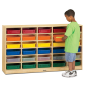 Jonti-Craft 30 Paper-Tray Mobile Classroom Storage with Colored Paper-Trays