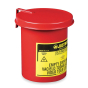 Justrite 09410 Soundgard Cover Mini Benchtop 0.45 Gallon Oily Waste Safety Can for Cotton-Tip Applicators, Red