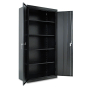 Alera CM7218BK 36" W x 18" D x 72" H Storage Cabinet in Black, Assembled