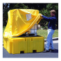 Ultratech 1055 IBC Intermediate Bulk Container Spill Pallet Pullover Cover (example of use, plus model shown)