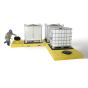 Ultratech Ultra-Modular Indoor IBC Intermediate Bulk Container Spill Containment Pallets (three spill pallets and two expansion tanks)