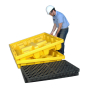 Ultratech 1230 P4 51" W x 51" L Nestable Spill Pallet without Drain, 66 Gallons (example of nesting)