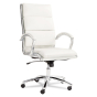 Alera Neratoli NR4106 High-Back Leather Slim Profile Executive Office Chair, White