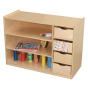 Wood Designs Classroom Multi-purpose Shelf and Drawer Storage Unit, 26" H x 36" W x 15" D