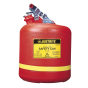Justrite 14561 Type I 5 Gallon Polyethylene Round Nonmetallic Safety Can
