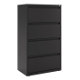 Hirsh HL10000 Series 4-Drawer 30" Wide Full-Width Pull Lateral File Cabinet, Black