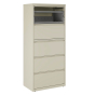 Hirsh HL10000 Series 5-Drawer 30" Wide Full-Width Pull Lateral File Cabinet, Letter & Legal