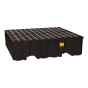 Eagle 4-Drum 52.5" W x 51" L Spill Containment Pallet, 132 Gallons (in black without drain)