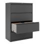 Hirsh HL8000 Series 4-Drawer 36" Wide Full-Width Pull Lateral File Cabinet, Letter & Legal