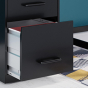 Hirsh SOHO 2-Drawer Box-File-Shelf Organizer Pedestal, Black 