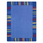 Joy Carpets Seeing Stripes Rectangle Classroom Rug, Rainbow