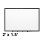 Quartet 2' x 1.5'  Black Aluminum Frame Classic Magnetic Whiteboard