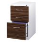 Hirsh 3-Drawer Box/Box/File Wood Front Mobile Pedestal, White