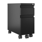 Hirsh 2-Drawer Box/File Mobile Zip Pedestal, Black
