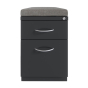 Hirsh 2-Drawer Box/File Arch Pull Mobile Pedestal With Seat Cushion, Charcoal
