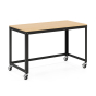 Hirsh 48" W x 24" D Wood Top Mobile Utility Table, Black