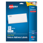 Avery 1-3/4" x 2/3" Easy Peel Inkjet Return Address Labels, White, 1500/Pack