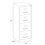 Hirsh 4-Drawer 26.5" Deep Vertical File Cabinet Dimensions