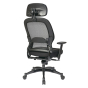 Office Star Space Seating Professional Mesh-Back Leather High-Back Executive Office Chair