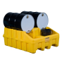 Just-Rite 28666 Drum Management Base Module with Dispensing Well and Fork Channels, Yellow