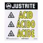 Just-Rite Haz-Alert 29008 Acid Small Warning Label for Safety Cabinet 