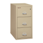 FireKing 3-Drawer 31" Deep 1-Hour Rated Fireproof File Cabinet, Legal - Shown in Parchment