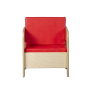 Wood Designs 13" H Kindergarten Classroom Chair, Red Cushion