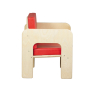 Wood Designs 13" H Kindergarten Classroom Chair, Red Cushion