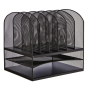 Safco Onyx 2-Shelf & 6 Vertical Section Desk Organizer, Black