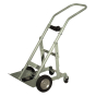 Justrite Single Cylinder Hand Truck, 10.5" Pneumatic & Rear Casters