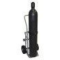 Justrite Single Cylinder Hand Truck, 10.5" Pneumatic & Rear Casters