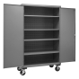 Durham Steel 24" D x 80" H 4-Shelf 14-Gauge Mobile Storage Cabinets, 2800 to 3600 lb Load