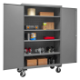 Durham Steel 48" W x 24" D x 80" H 4-Shelf Mobile Storage Cabinet, 3600 lb
