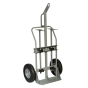 Justrite 600 lb Hoist Ring Double Cylinder Hand Trucks (Shown with 16" Pneumatic Wheels)