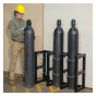 Justrite 3-Wide Cylinder Barricade Storage Racks