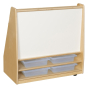 Wood Designs Classroom Book Storage and Marker Board Display with Clear Trays, 30" H x 30" W x 15" D