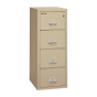 FireKing 4-Drawer 25" Deep 1-Hour Rated Fireproof File Cabinet, Letter (Shown in Parchment)