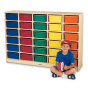 Jonti-Craft 30 Tub Mobile Classroom Storage with Colored Tubs