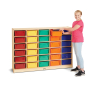 Jonti-Craft 30 Tub Mobile Classroom Storage with Colored Tubs