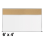 Best-Rite Style-C 6 x 4 Tackboard and Porcelain Magnetic Combination Whiteboard (Shown in Natural Cork)