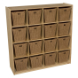Wood Designs Childrens Classroom 16-Cubby Storage Unit with Medium Baskets