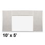 Best-Rite Style-H 10 x 5 Combo-Rite Tackboard and Porcelain Magnetic Combination Whiteboard (Shown in Sterling)