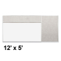 Best-Rite Style-D 12 x 5 Combo-Rite Tackboard and Porcelain Magnetic Combination Whiteboard (Shown in Sterling)